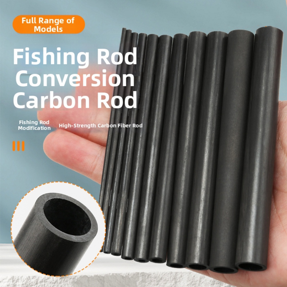 Fishing Rod Repair Kit - Tubo in Fibra di Carbonio Nero